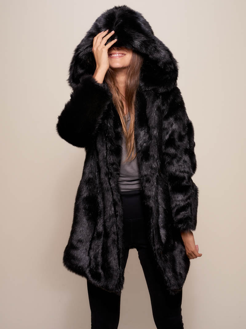 SpiritHoods® Faux Fur Hooded Coat Black Panther