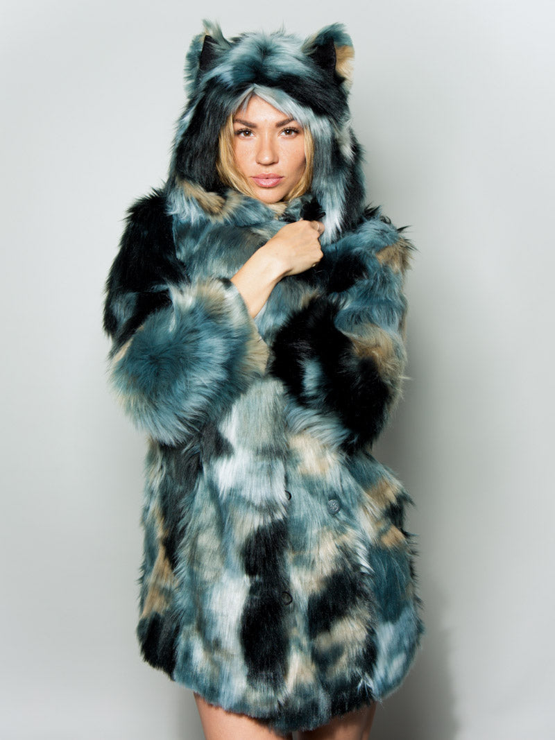 Marble Fox Faux Fur Coat - SpiritHoods