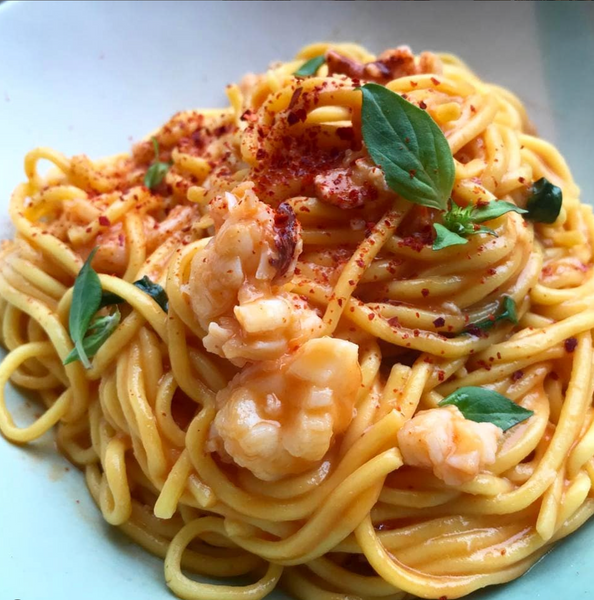 Creamy Lobster spaghetti pasta with chilli