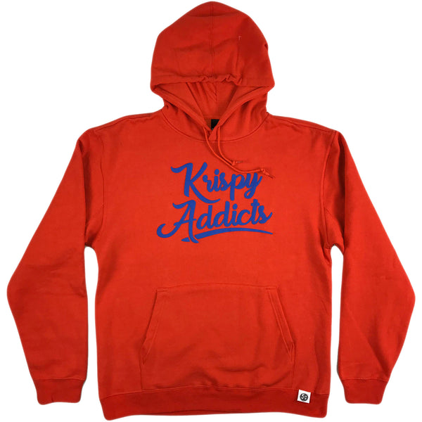 Krispy Addicts - Krispy Logo Raised Hoodie Orange (royal blue) – Krispy ...