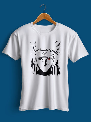 Naruto Classic Sasuke Side View Boy's White T-shirt-Small