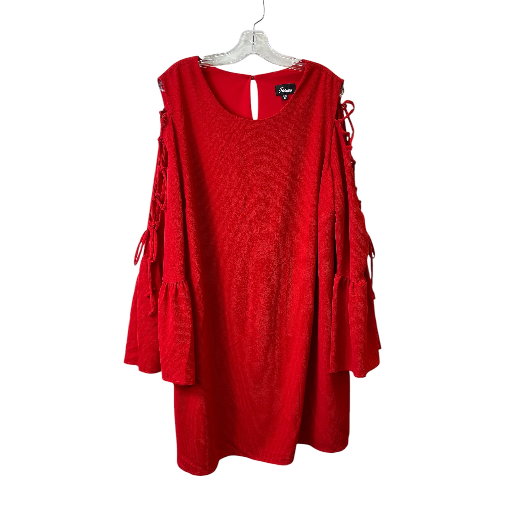 DRESS CASUAL MIDI by Jemma In RED, Size: 2X