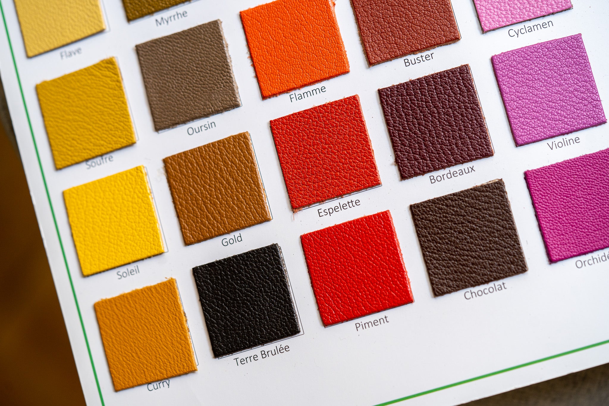 Goat Skin Leather used by Atelier Grinda to make custom luxury leather goods such as wallets and bags