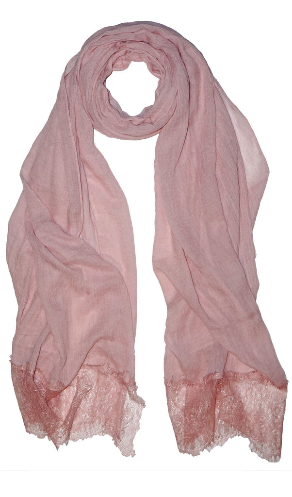 Delicate Lace Edge Hijab Scarf Powder Pink Hijabs For Sale At Hijabican Hijab Store Free