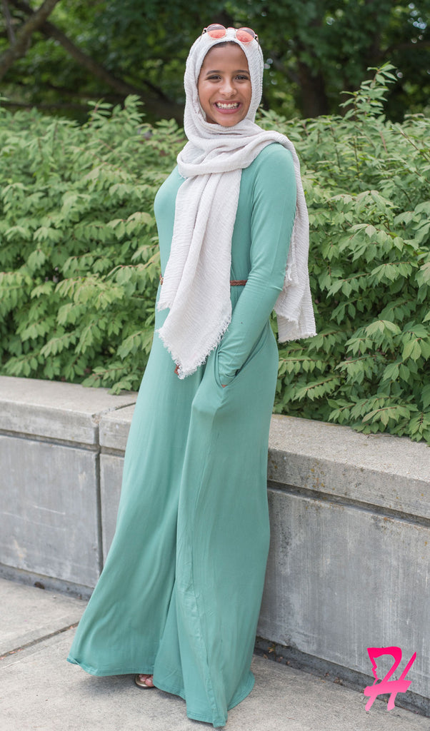 dusty green maxi dress