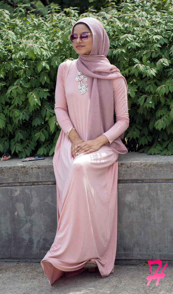 pink long sleeve maxi