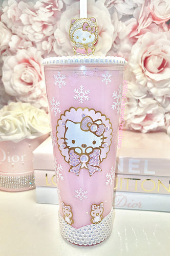 Rose Gold Drip Minnie Lid Snowglobe Tumbler – madewithglitter