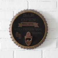 Photo of "Bar Open" Bottle Opener Sign