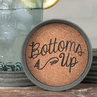 Photo of Mason Jar Lid Coaster "Bottoms Up" - Box of 4