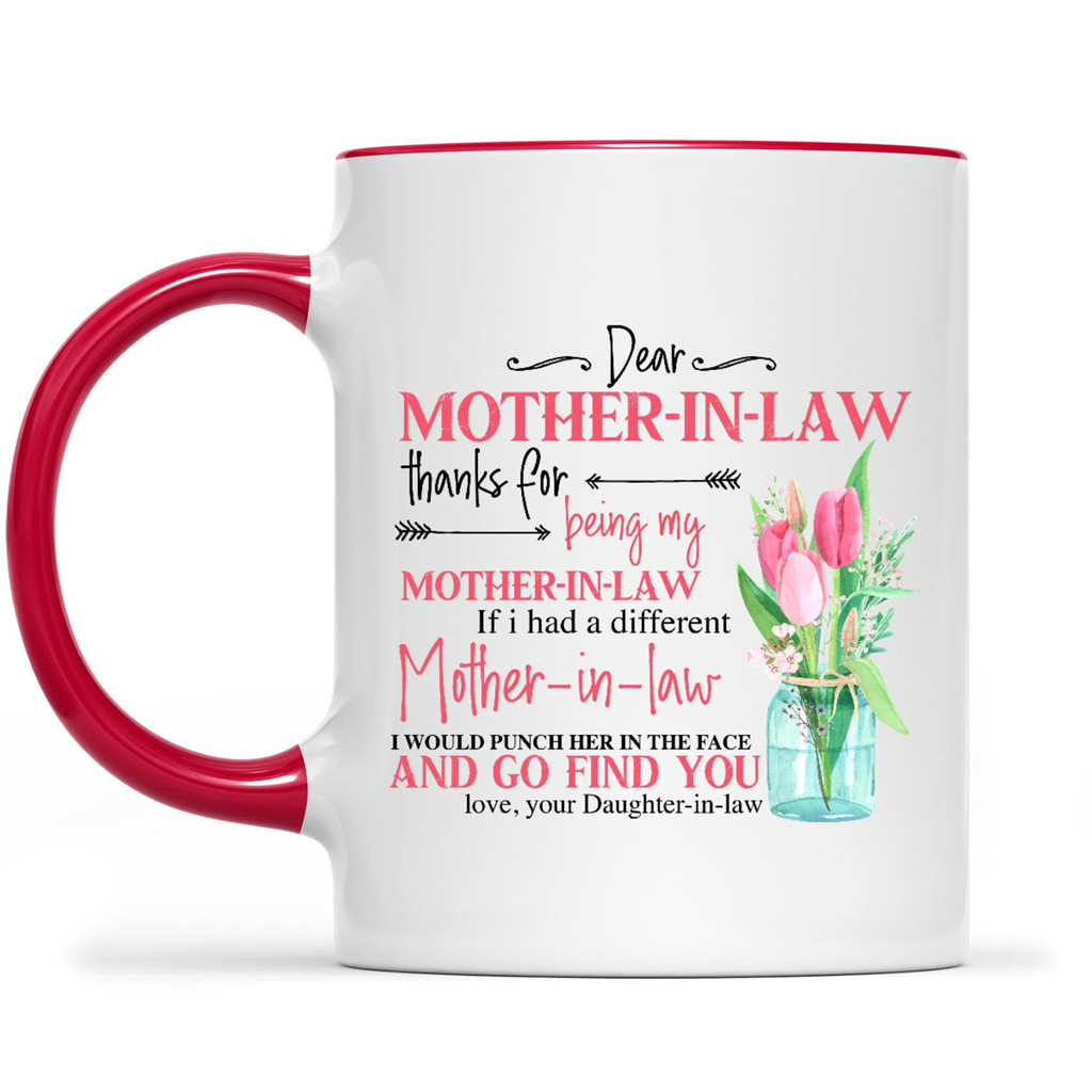 YHRJWN Christmas Mothers Day Gifts from Daughter in Law, Dear Mother in Law  Coffee Mug, Mother