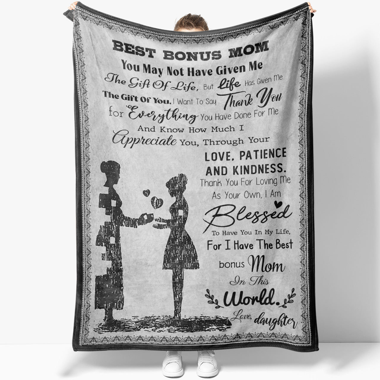 NVDOXSA Christmas Bonus Mom Blanket Gift, Stepmom Blanket from Stepdaughter  Stepson, Step Mom Throw Blanket 50x60 Gifts for Bonus Mom Birthday