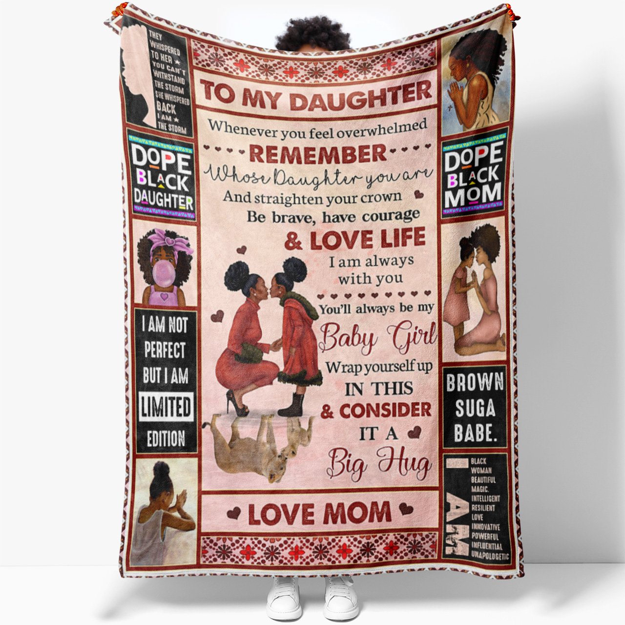 Blanket Gift to My Black Daughter, Straighten Your Crown Be Brave Have  Courage Blanket, Mother Daughter Gifts, Birthday Gifts For Adult Daughter -  Sweet Family Gift