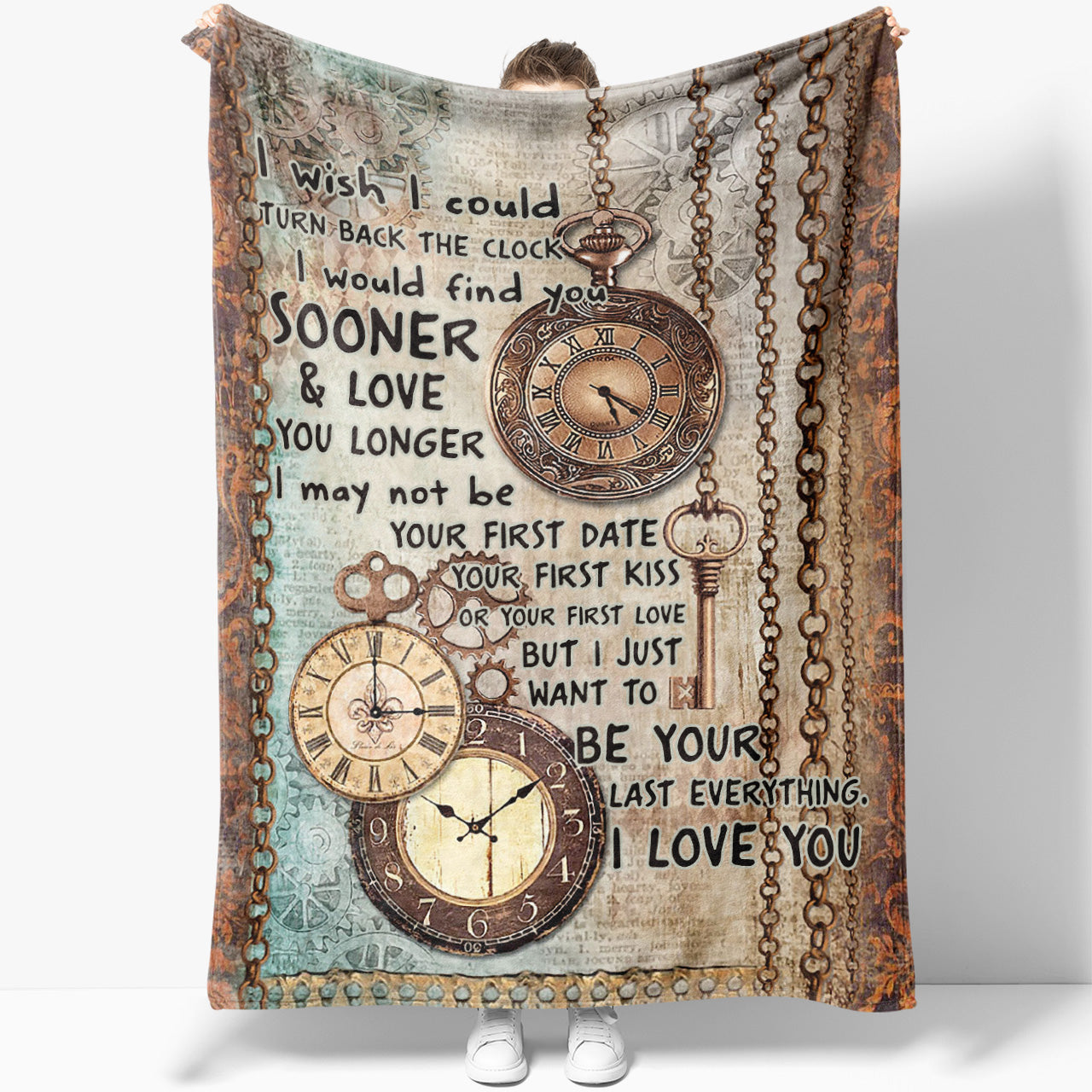 Blanket Gift For Him, Gift For Boyfriend, Valentines Day Gifts For Him,  Turn Back The Clock, Christmas Presents For Him, First Valentines Presents  - Sweet Family Gift