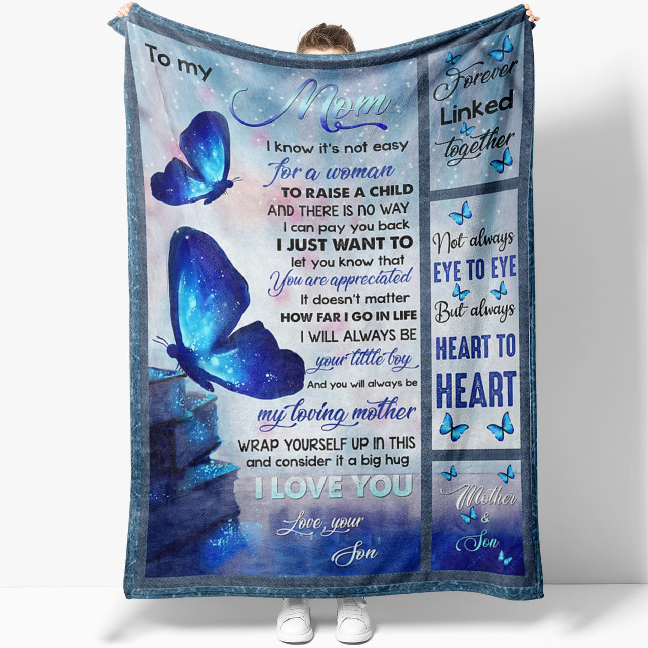 to My Mom Gifts Blanket Flower Butterfly Ultra-Soft Micro Fleece Throw  Blankets, Gifts for Mothers Day for Mom from Daughter| from Daughter Son  Gift