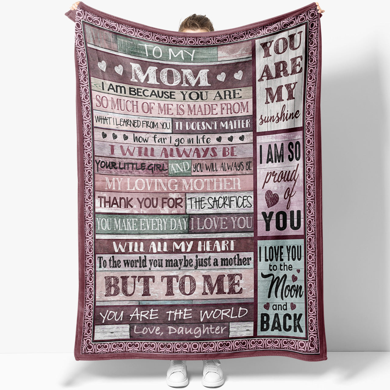 Blanket Gift ideas For Mom, Christmas Gifts For Mom, I Am, Mothers Day Gifts,  Personalized Mothers Day Gifts, Mother's Day Gifts For Wife, Mom's Day -  Sweet Family Gift