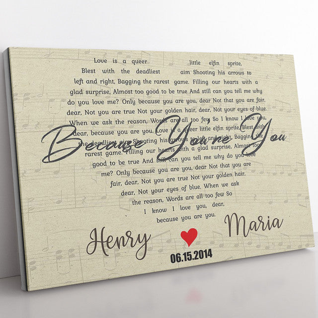 Personalised First Dance Wedding Song Lyrics wedding gift print picture