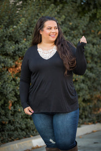 Entwined With You Long Sleeve Top in Black