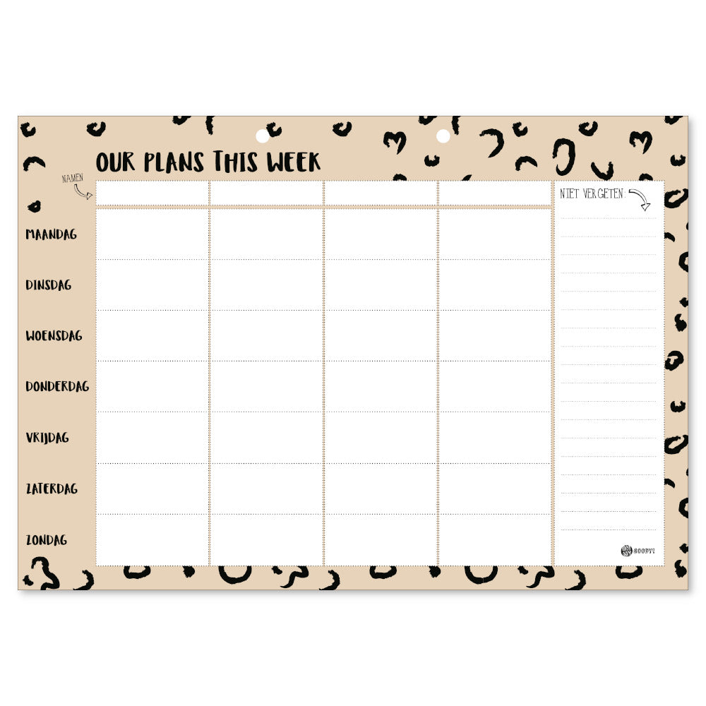 Familieplanner A4 'Our Plans This – Oh My Goody