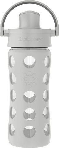 Lifefactory 8oz Stainless Steel Baby Bottle with Pivot Straw Cap Grey