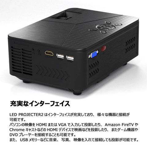 AREA LED プロジェクター 小型 最大150インチ相当 大画面 フルHD