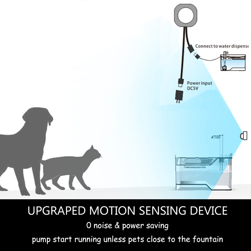 motion sensor pet water fountain