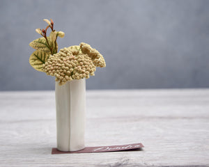 Small single flower vase, handmade white porcelain