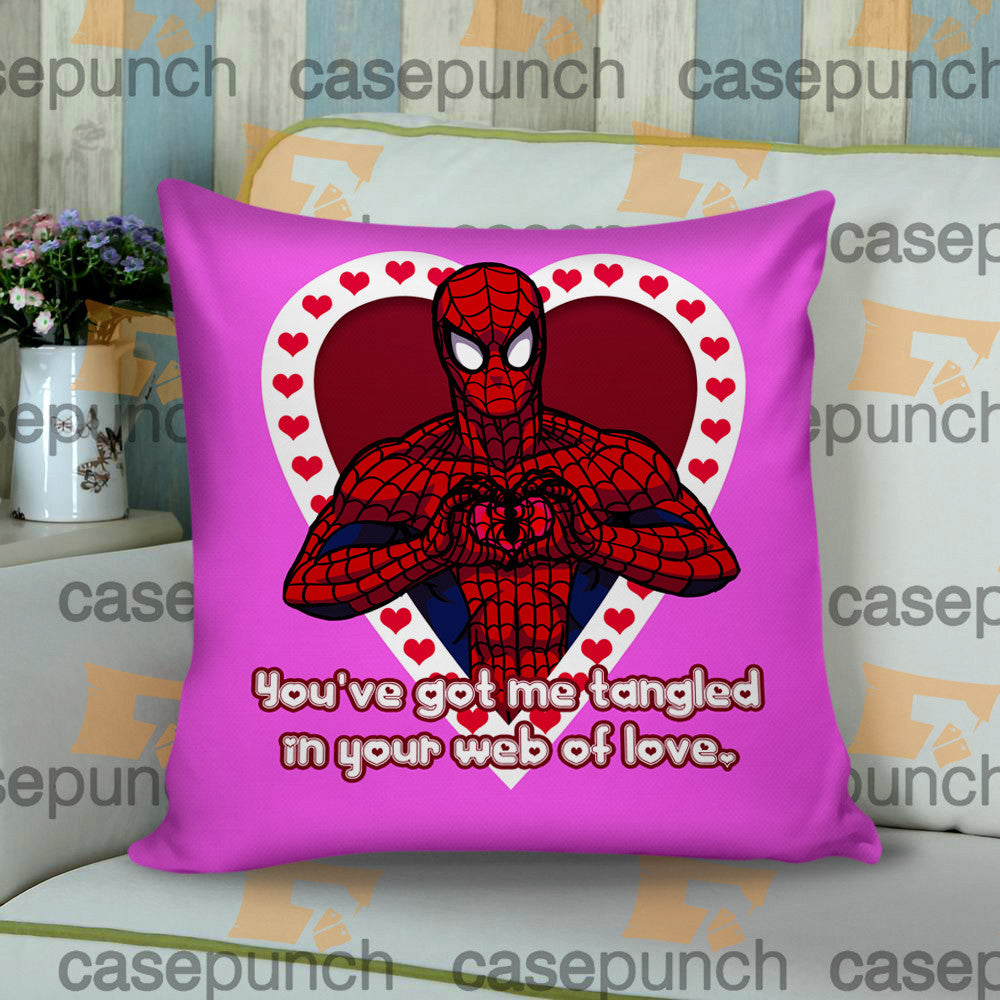 Sr1 Spiderman Hearts Deadpool In Valentine Cushion Pillow Case