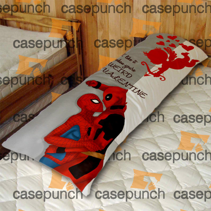 An3 Spiderman Hearts Deadpool In Valentine Body Pillow Case For