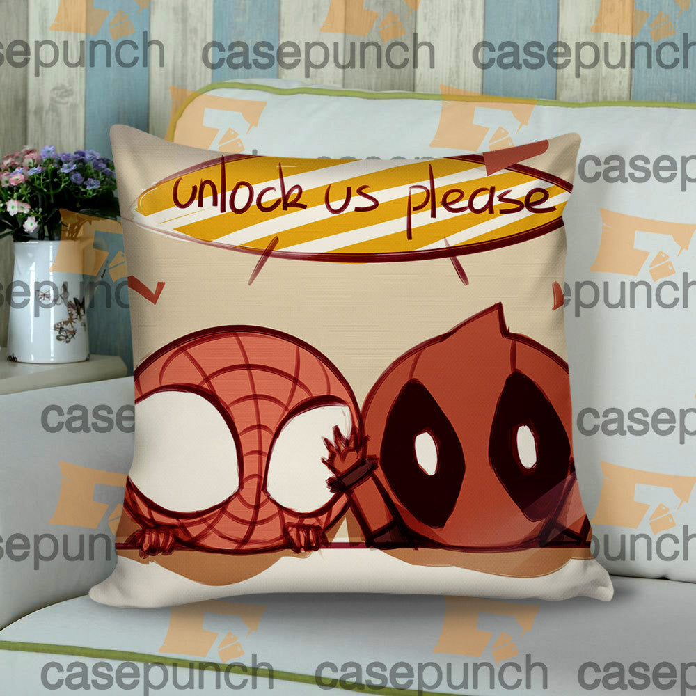 Sr4 Spiderman Hearts Deadpool In Valentine Cushion Pillow Case