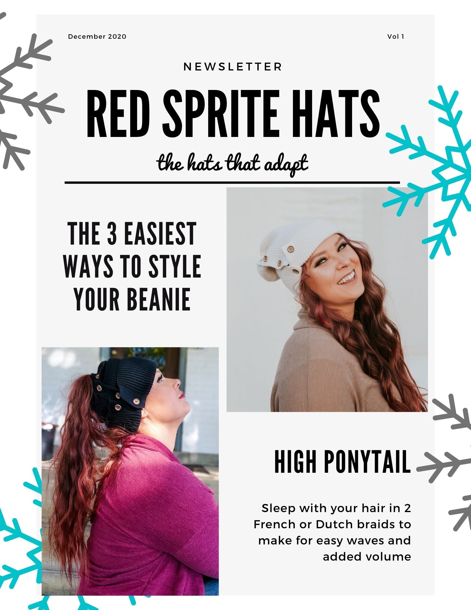 Red Sprite Hats 3 easiest ways to style your button-up beanie, high ponytail