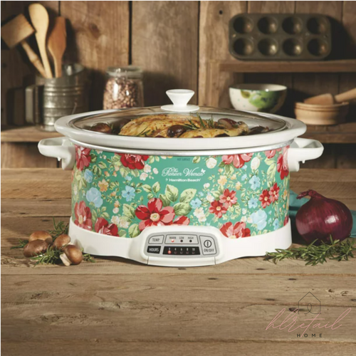 6 Quart The Pioneer Woman Portable Slow Cooker Melody Breezy Blossom Crock  Pot