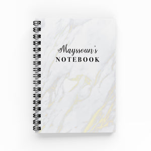 White Marble Lined Notebook - By Lana Yassine