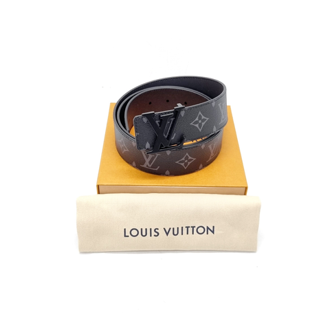 Louis Vuitton Initiales Belt In Black & Congnac Reversible Leather Gold  Buckle Size 32