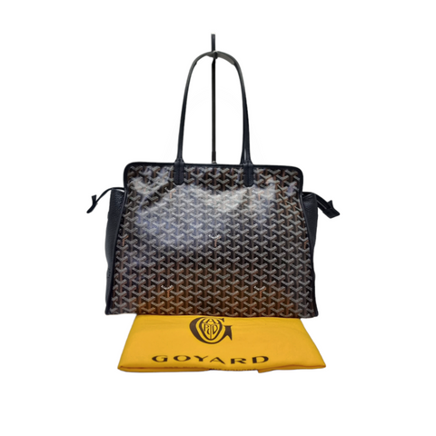 Goyard Black Goyardine Canvas and Chevroches Calfskin Saint Louis PM Tote (Like New), Womens Handbag