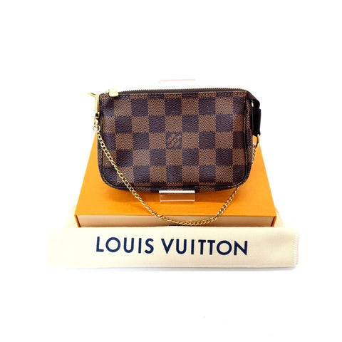 Louis Vuitton LV Damier Ebene Monogram Logo GHW Mini Pochette