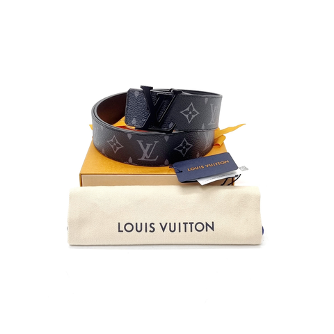 Louis Vuitton Monogram Canvas & Olive Green Reversible Initiales Belt 90, myGemma