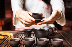 Black chinese tea set
