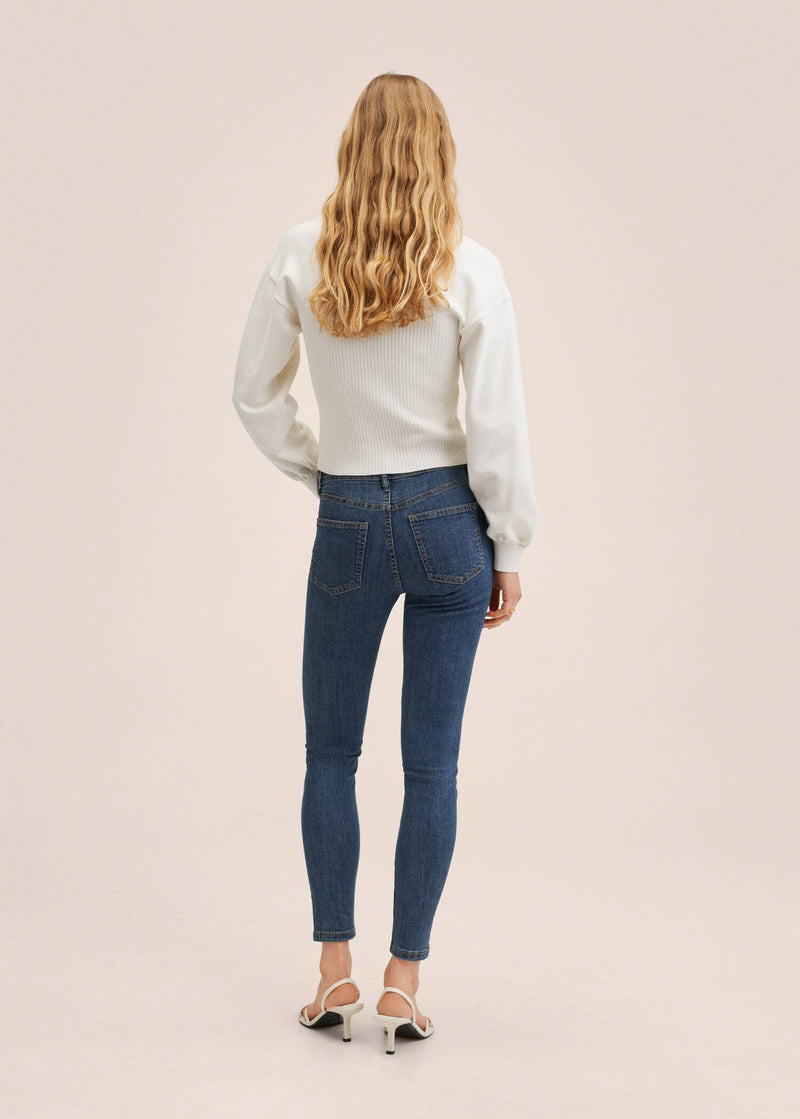 MNG Jeans Skinny Tiro Medio Elsa - Tejano Oscuro