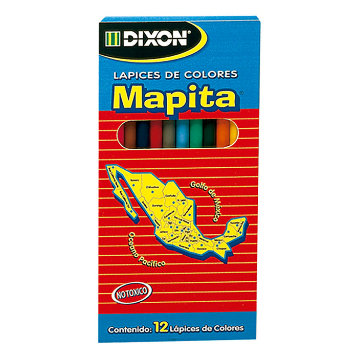 Lapices De Color Largo 12 pieza Dixon Mapita