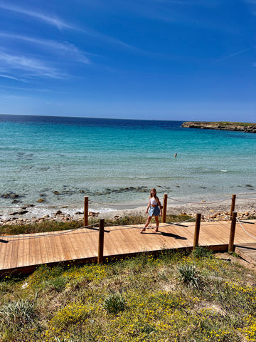 beach boardwalk in menorca