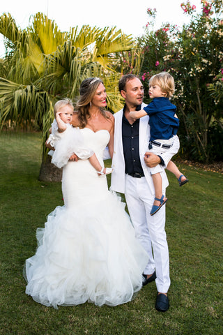 family photo at a wedding