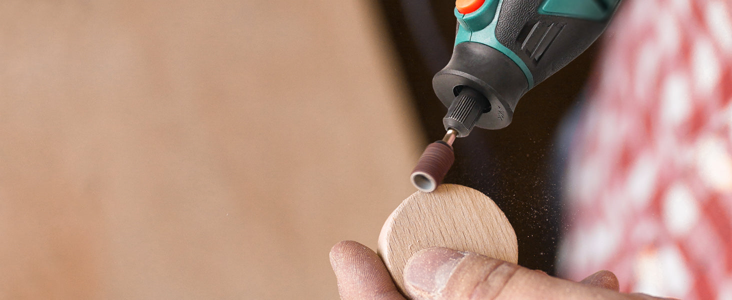 Shaping or sanding the surface with DEPSTECH rotary tool accessory kit.
