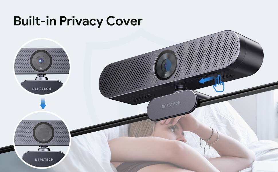 Depstech DW50 4K web camera comes with a built-in privacy cover