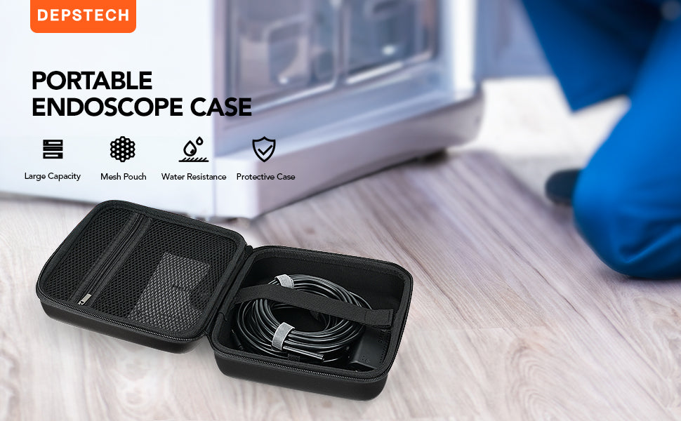DEPSTECH Endoscope Case, Portable Borescope Hardshell Storage Bag pour DEPSTECH WiFi, USB et endoscopes portables