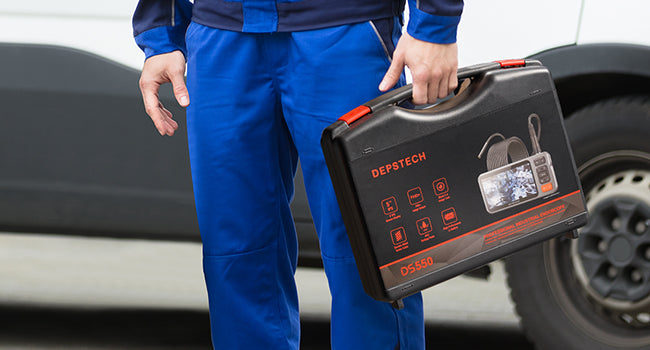 DEPSTECH snake inspection camera is delivered in a solid locking carrying case, provides good protection to the equipment. Just grab the carrying case and you have all you need to use the endoscope.