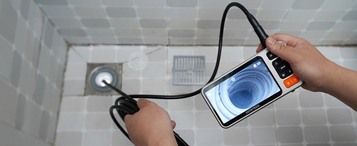 Dual cameras design makes the DEPSTECH DS550 endoscope easier to see the inside of the pipeline, including checking for leaks and blockage. So we can troubleshooting issues on time, avoid to pay for a plumber.