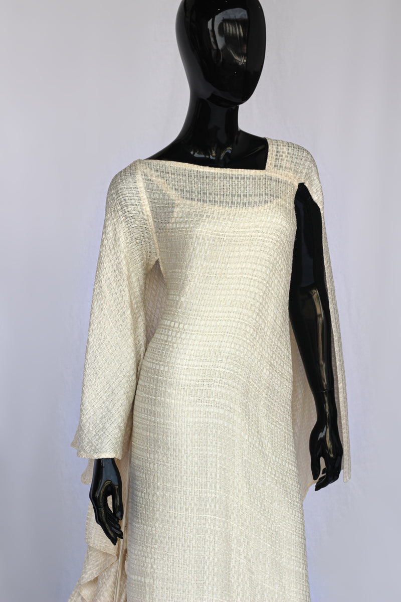 Model Ginevra - White wedding dress with manual weaving 100% silk ...
