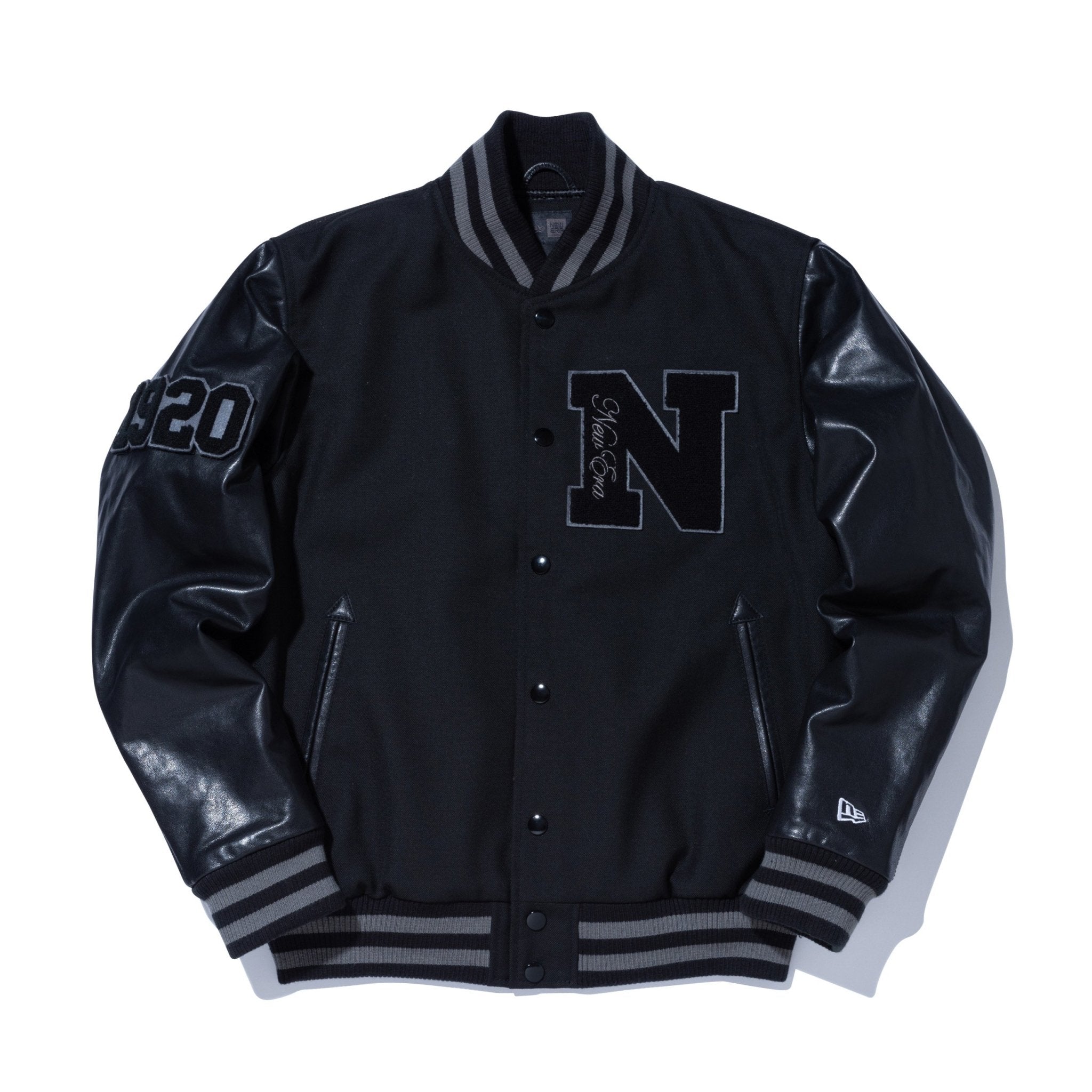 バーシティージャケット NEW ERA BLACK LABEL スタジャン XL | labiela.com