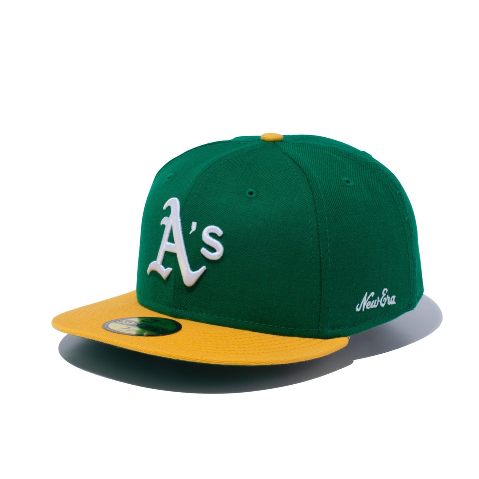 New Era Oakland Athletics 1973 Logo History 59FIFTY Fitted Hat in Green