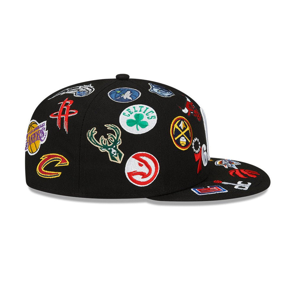 新品未使用】59FIFTY NBA チームロゴ オールオーバー ブラック